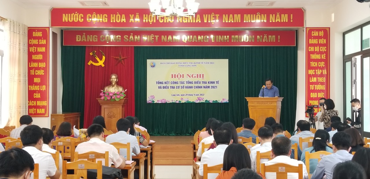 Hội nghị tổng kết Tổng điều tra kinh tế và Điều tra cơ sở hành chính năm 2021 tỉnh Lạng Sơn