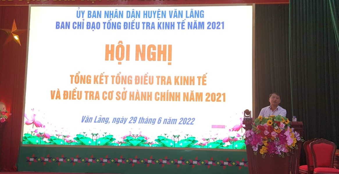 Huyện Văn Lãng tổng kết Tổng điều tra kinh tế và Điều tra cơ sở hành chính năm 2021